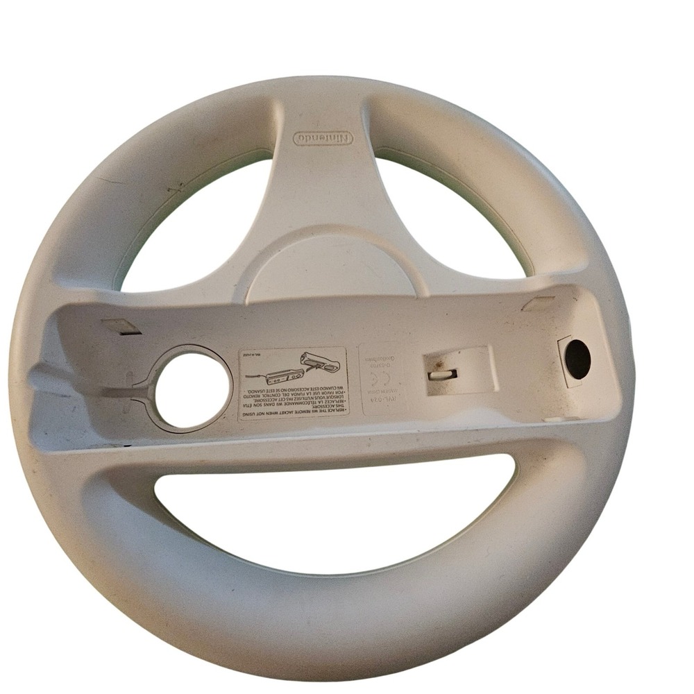 Nintendo Wii Racing Wheel Controller White Accessory for‎ Wii Remote